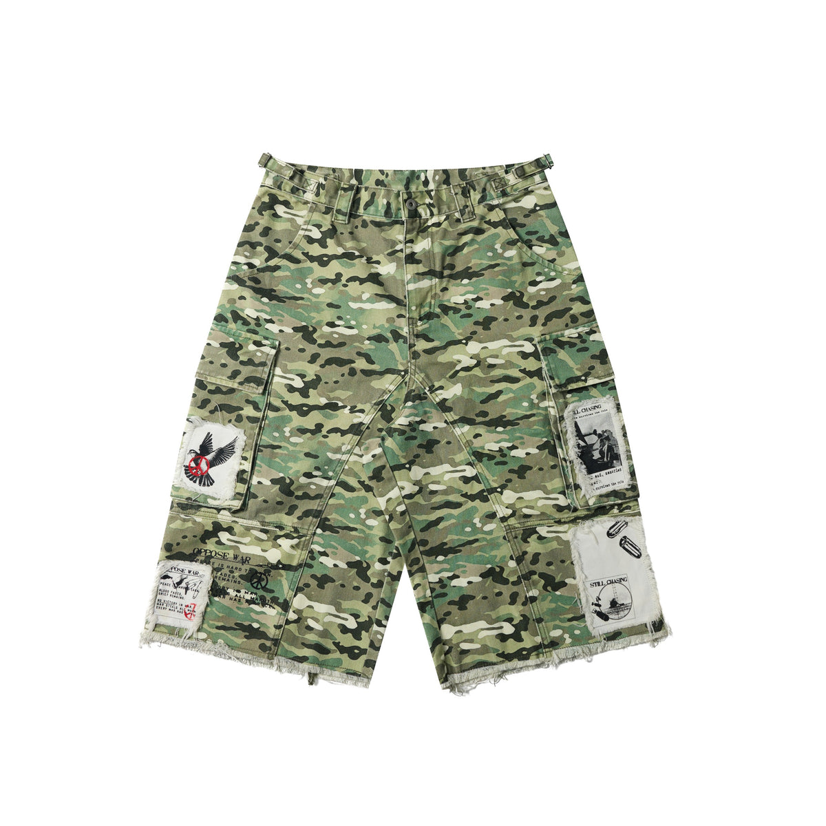 Patchwork Camo Cargo Jorts