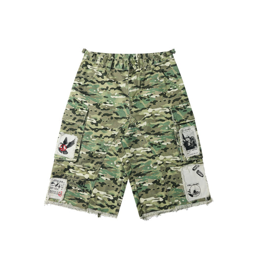 Patchwork Camo Cargo Jorts