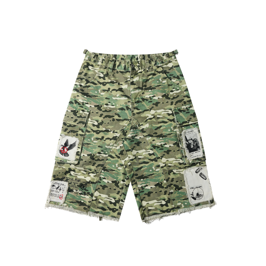 Patchwork Camo Cargo Jorts