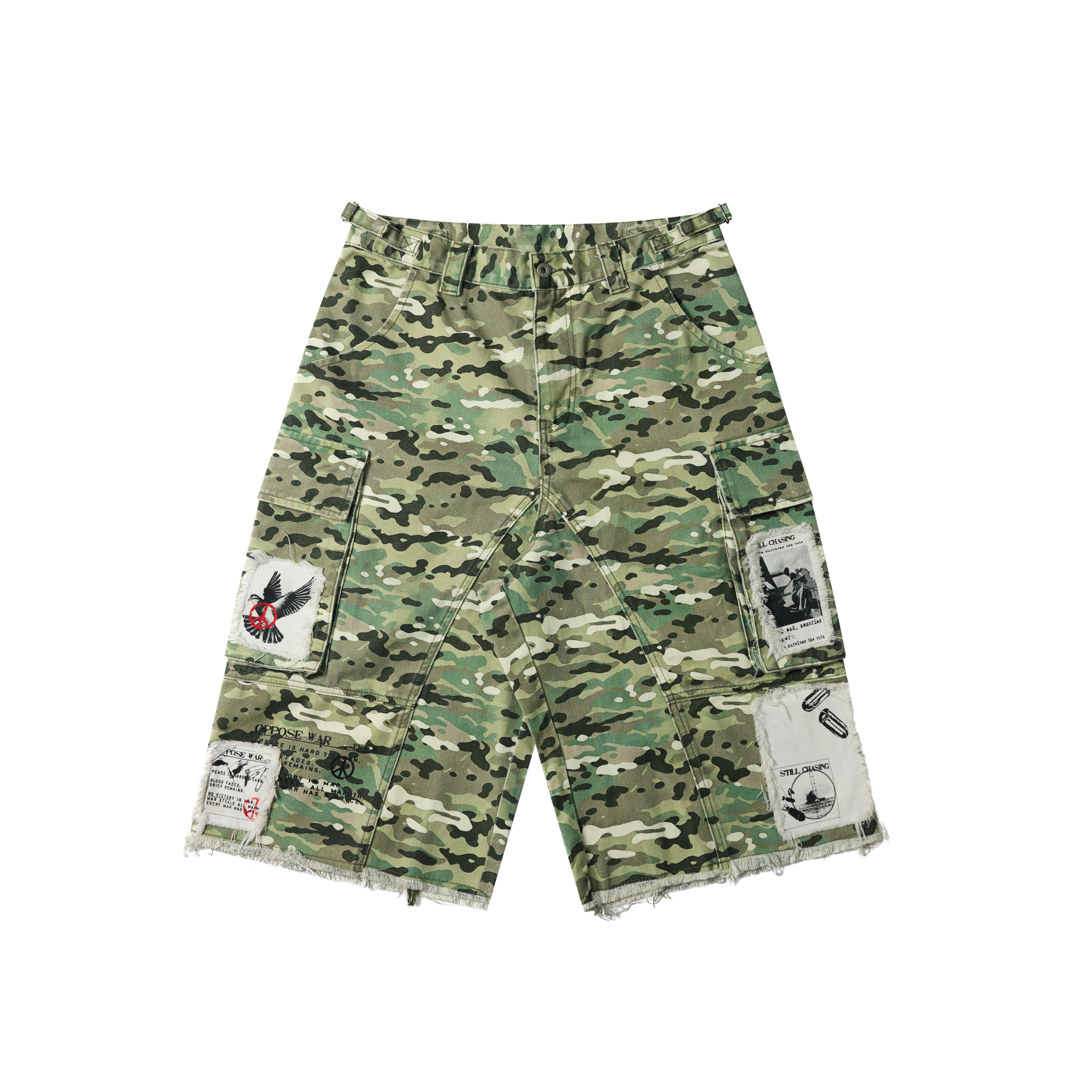 Patchwork Camo Cargo Jorts