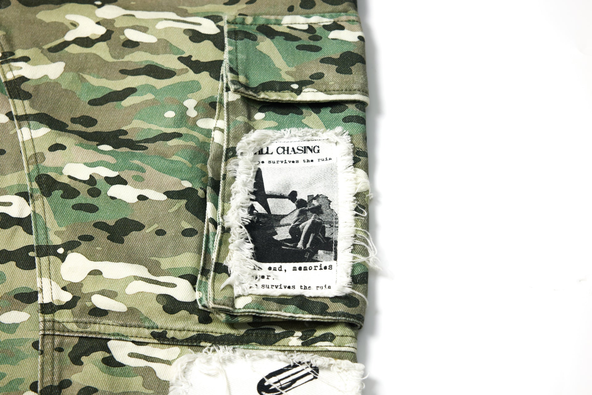 Patchwork Camo Cargo Jorts