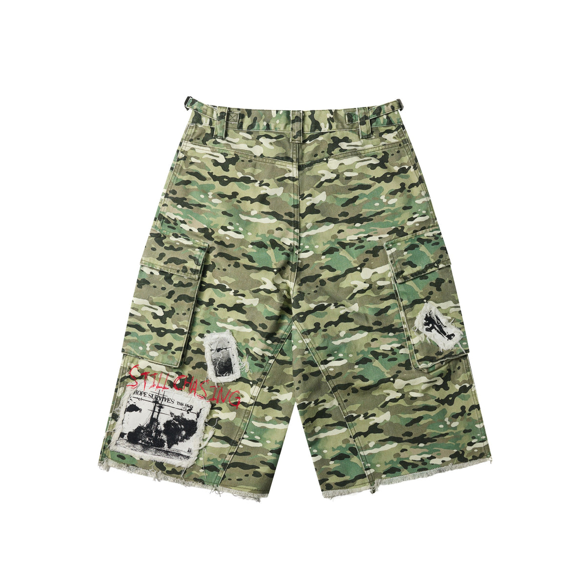 Patchwork Camo Cargo Jorts