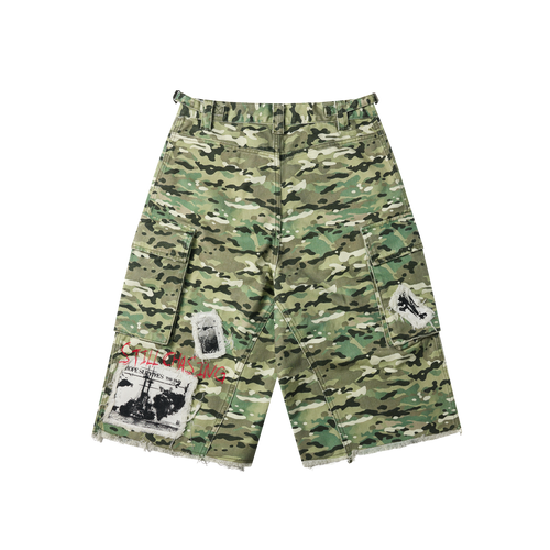 Patchwork Camo Cargo Jorts