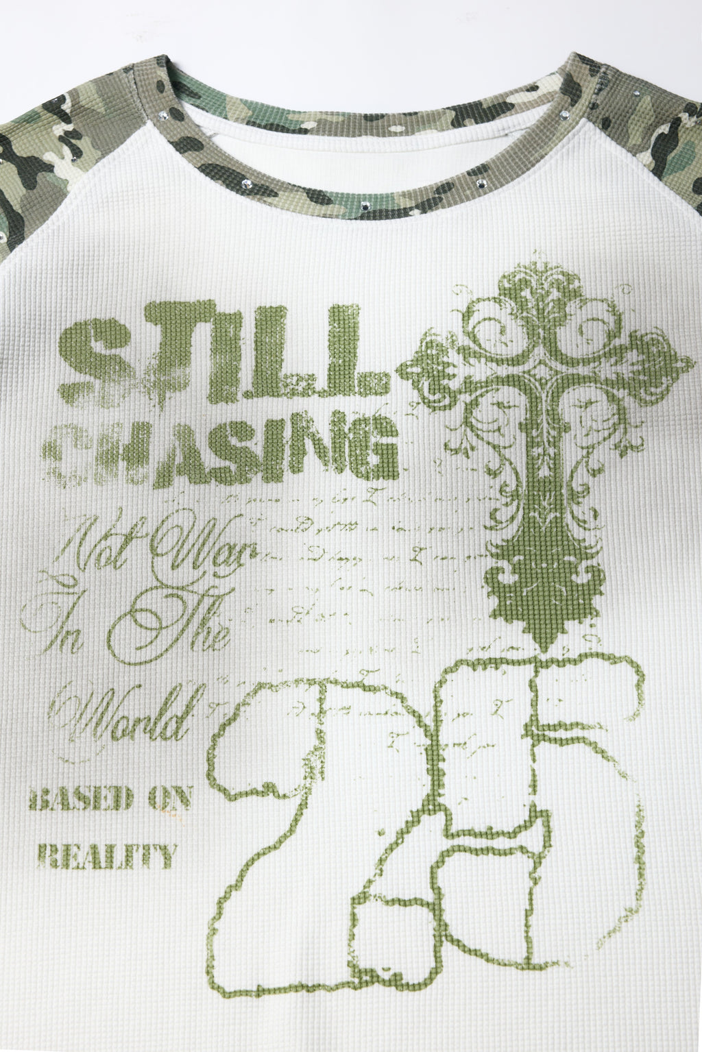 Camo Raglan Graphic Waffle Long Sleeve