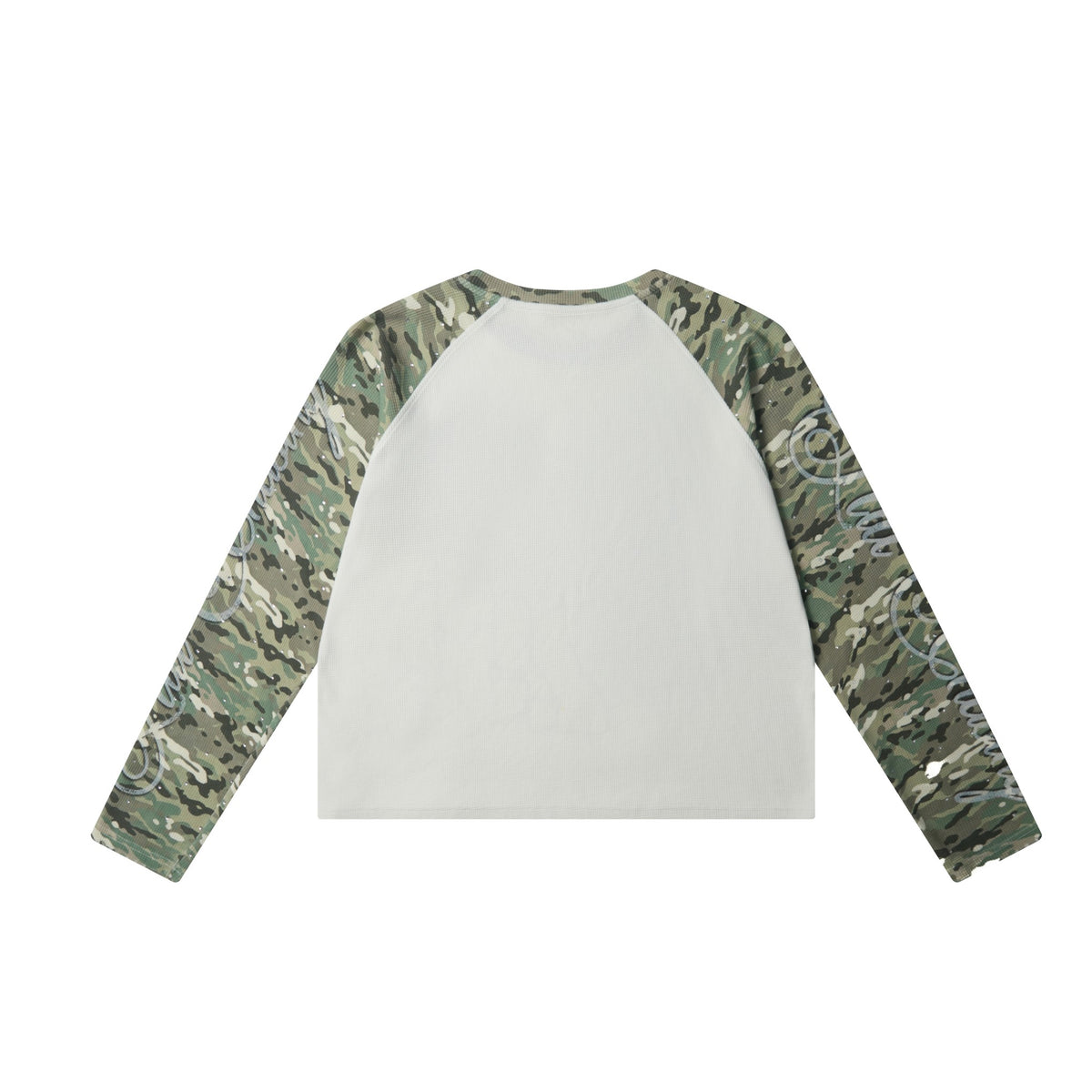 Camo Raglan Graphic Waffle Long Sleeve