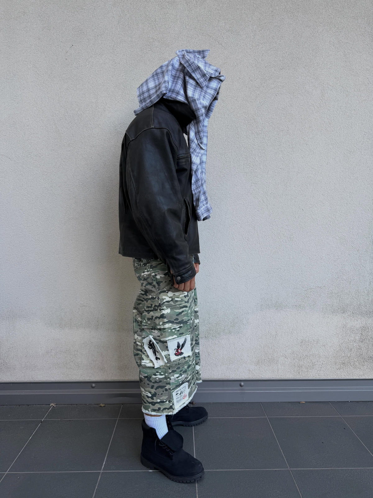 Patchwork Camo Cargo Jorts