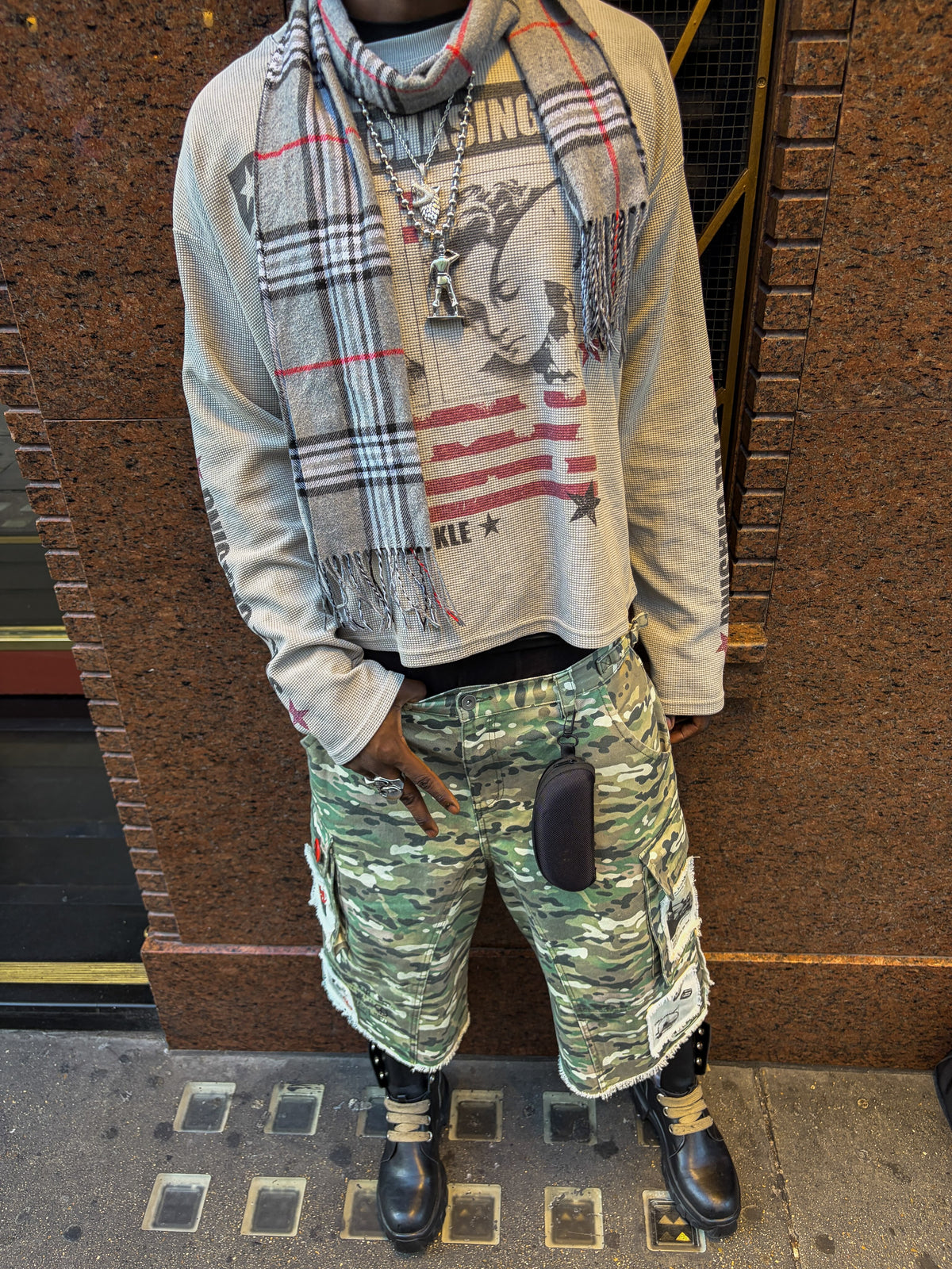 Faded Graphic Waffle Long Sleeve